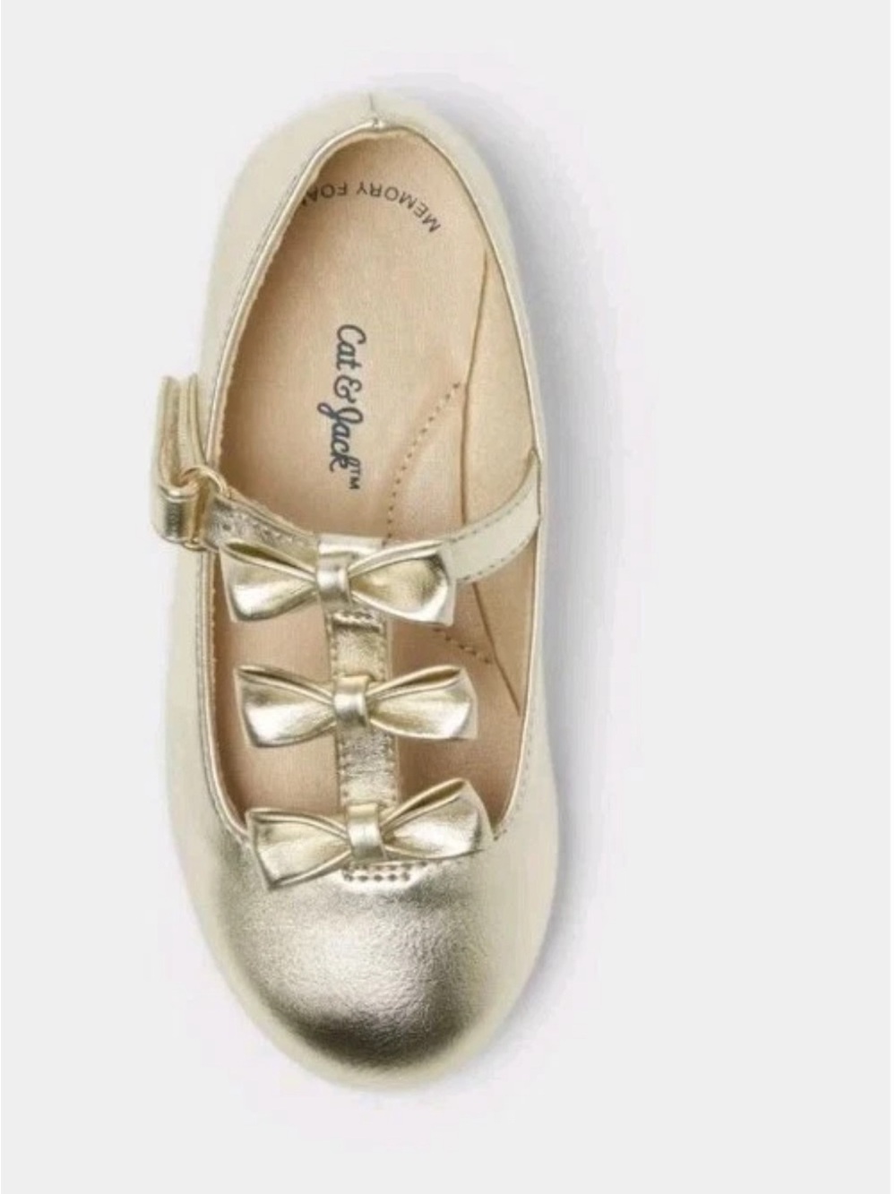 Toddler Girls' Eliana Mary Jane Flats - Cat & Jack™ Gold Little Girl